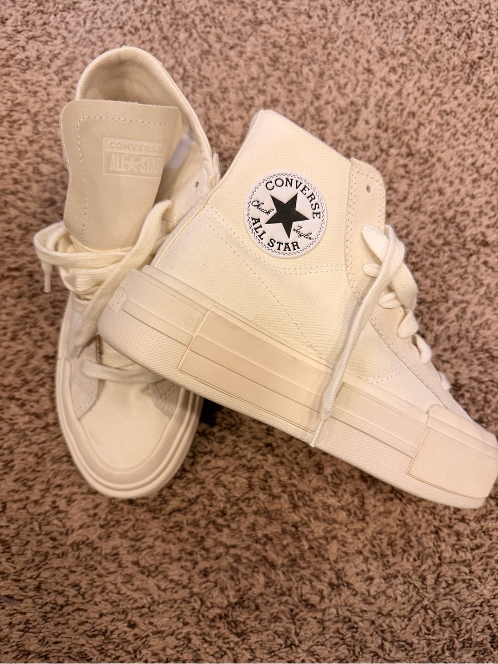 Converse High Top Platform Sneakers - Cream